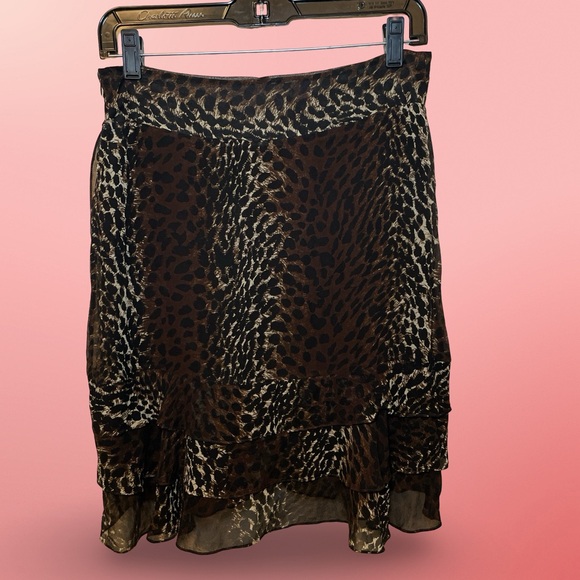 Express Brown and Black Animal Print Mini Skirt - Picture 5 of 6